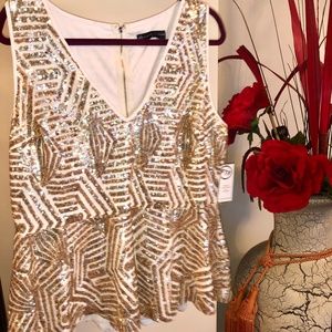 Sequin Peplum Top